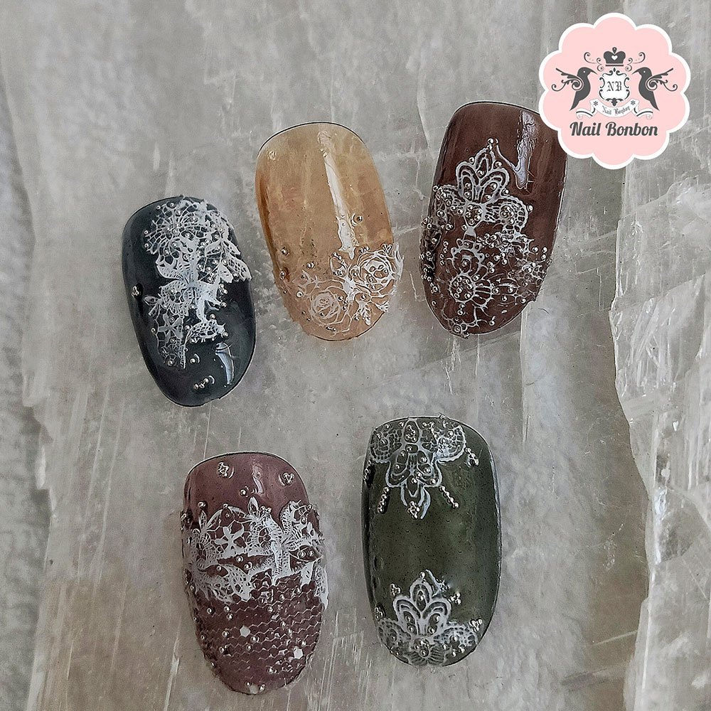 Nail Mold Aksesori Nailart Kutek Kuku 3D Cetakan Kuku 4D Lace Tamagotchi Crybaby Dragon Phoenix Dog 
