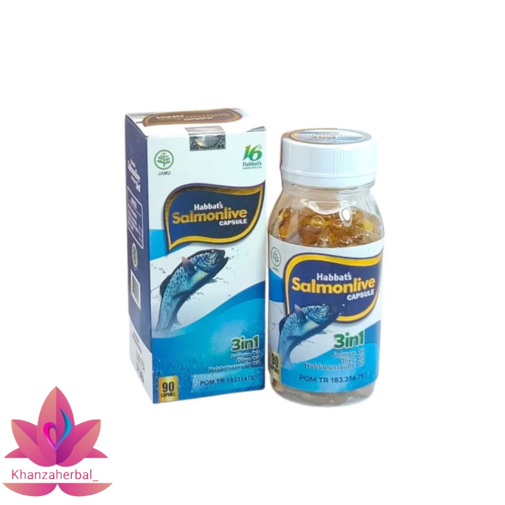 Salmonlive Habbat's  90 Kapsul | Salmon Oil Plus Habbatussauda & Zaitun Olive Oil