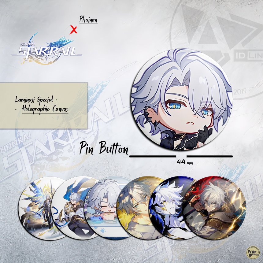 Pin Badge Bros KARAKTER PHAINON 44mm | HONKAI STAR RAIL | Holographic Canvas