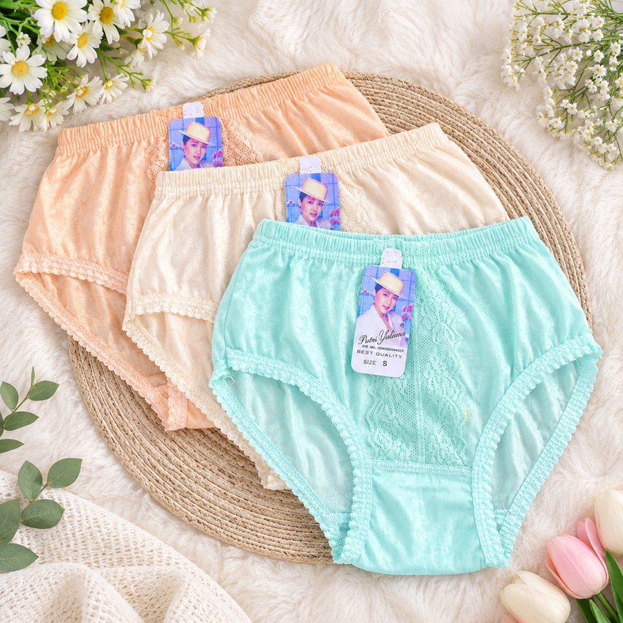6 Pcs CD Celana Dalam Wanita Yulia Renda Terlaris