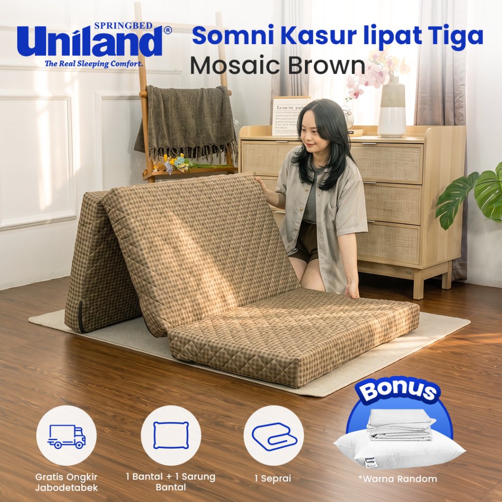 Uniland Somni Kasur Lipat Tiga 90x180 - Busa / Gulung / Lantai / Piknik
