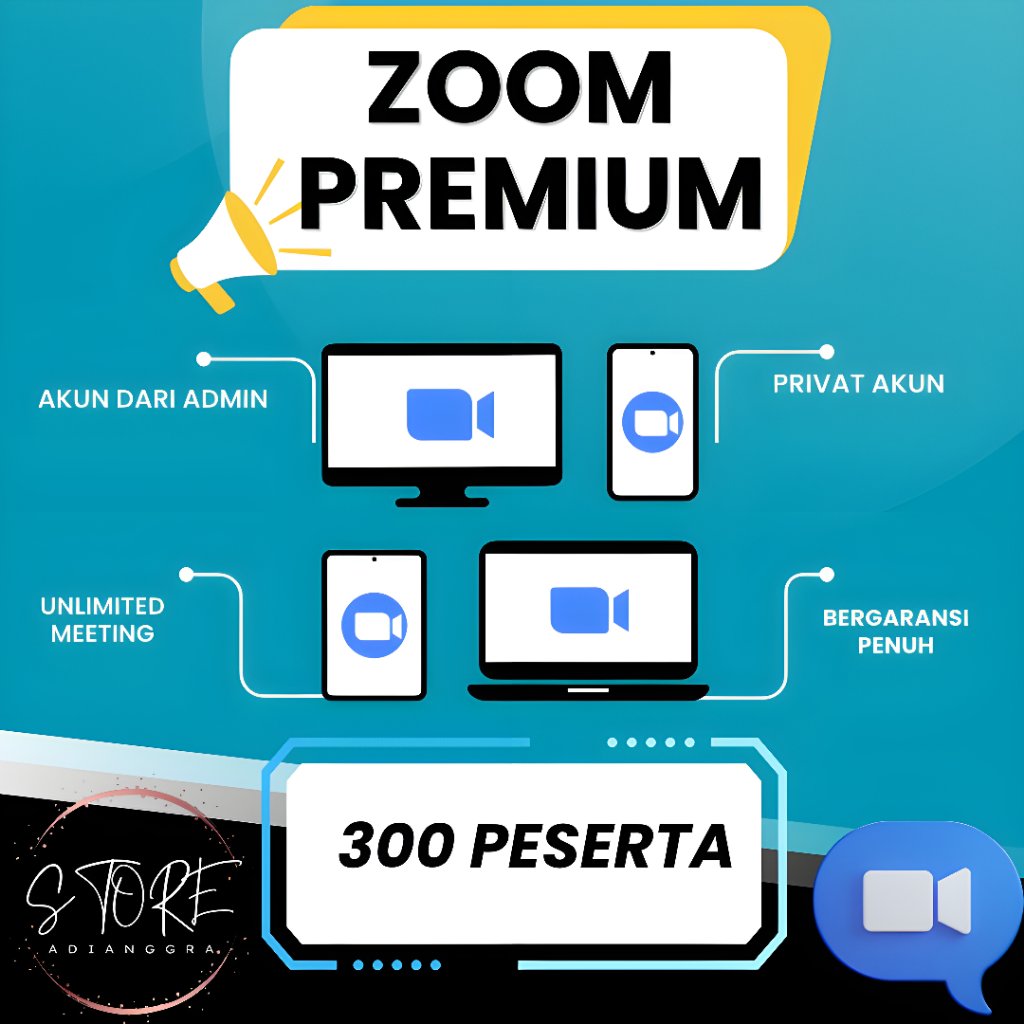 Akun Zoom Pro 300 Peserta 1 Bulan Full Garansi Unlimited Meeting