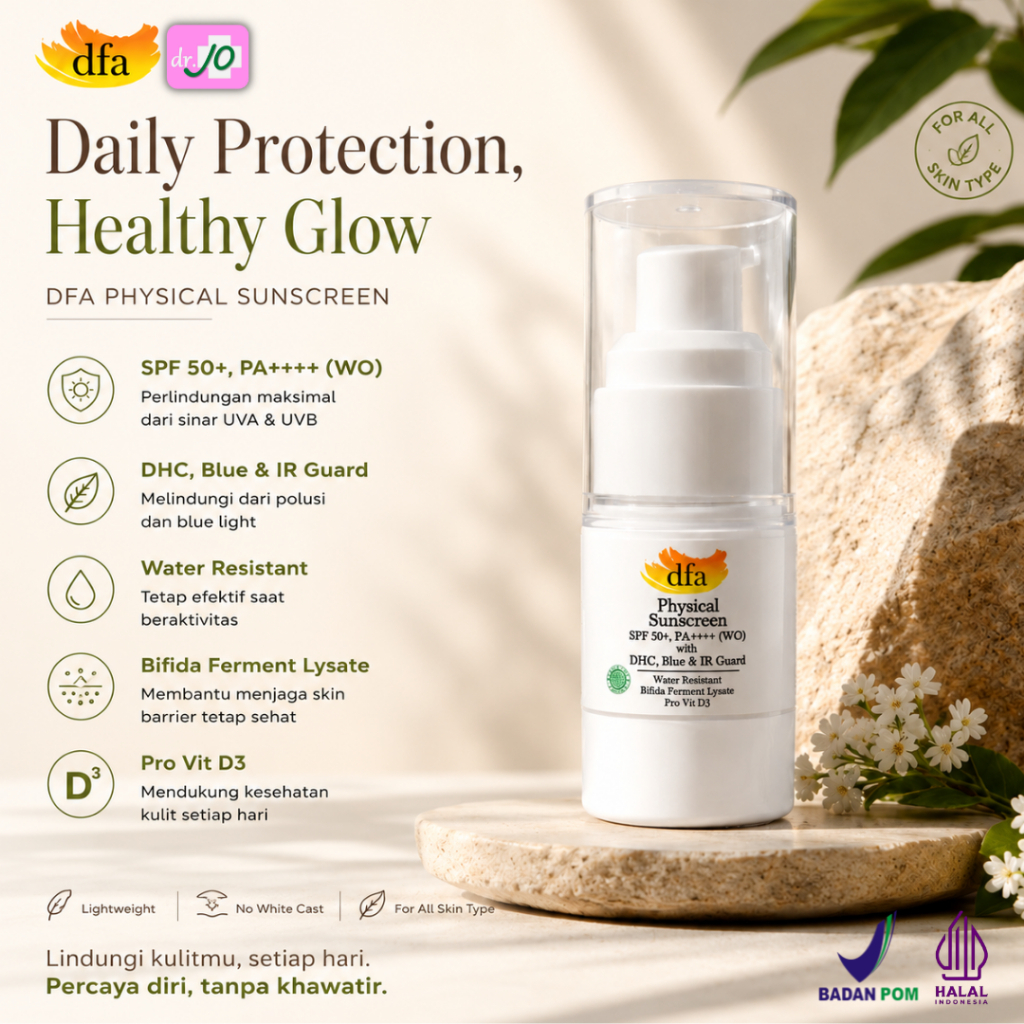 DFA DAILY PROTECTION PHYSICAL SUNSCREEN | SPF 50+ PA++++ | WATER RESISTENT