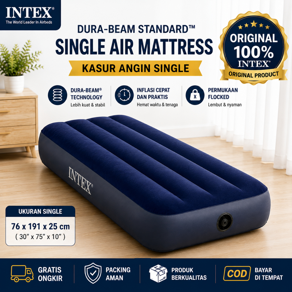 Kasur angin Intex Original Durabeam  Single Twin Double Queen