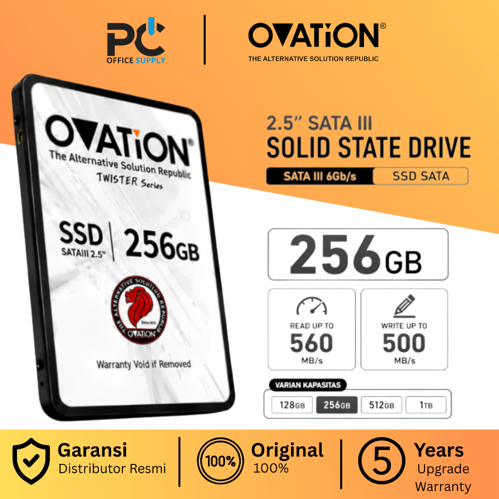 OVATION SSD SATA 256gb 2.5" SATA III Internal SSD SATA3 1 TB - Garansi 5 Tahun