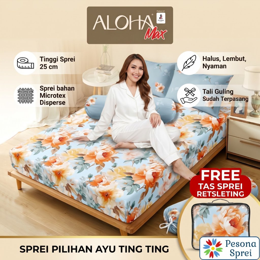 SPREI ALOHA 160x200 / SPREI ALOHA QUEEN / SPREI POLOS 160x200