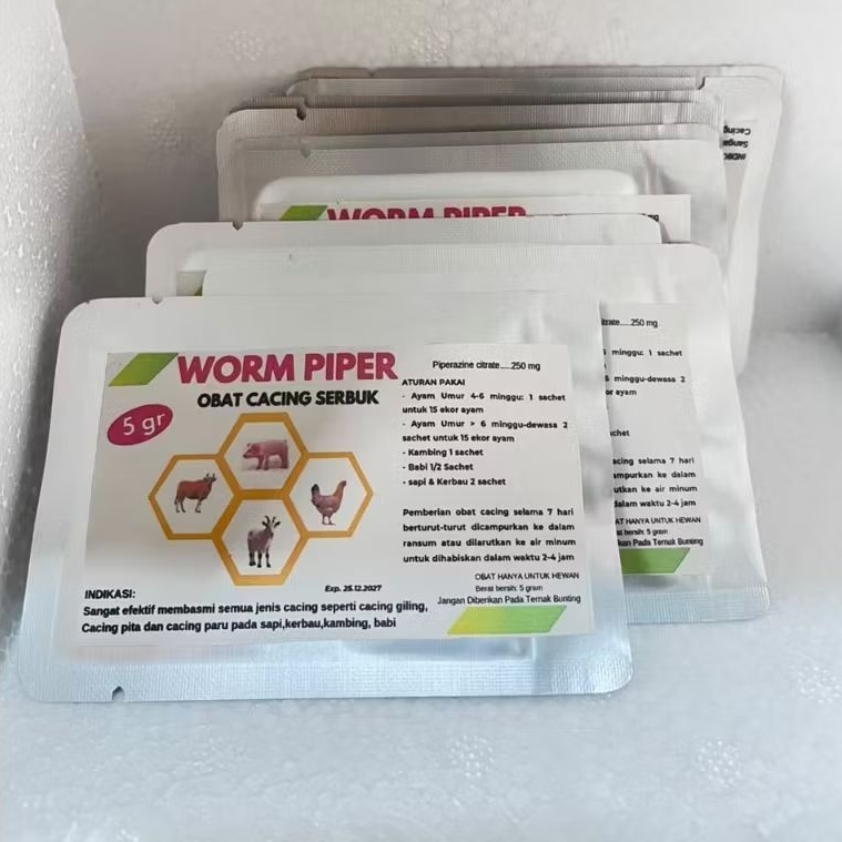 WORM PIPPER OBAT CACING SERBUK CAMPUR PAKAN/RANSUM,OBAT CACING SAPI SERBUK, OBAT CACING KAMBING SERB