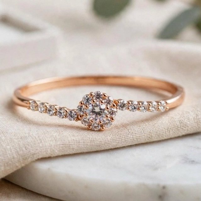 Gelang Xuping Mata Bunga Gelang Cantik tangan wanita Dewasa model klasik vintage abadi warna rosegol