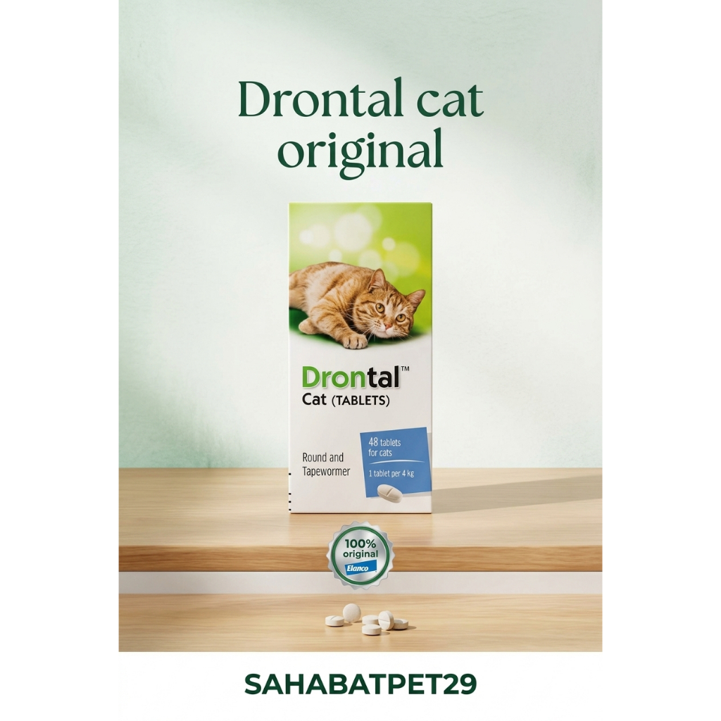 DRONTAL CAT / OBAT CACING KUCING DRONTAL 100% ORIGINAL ELANCO