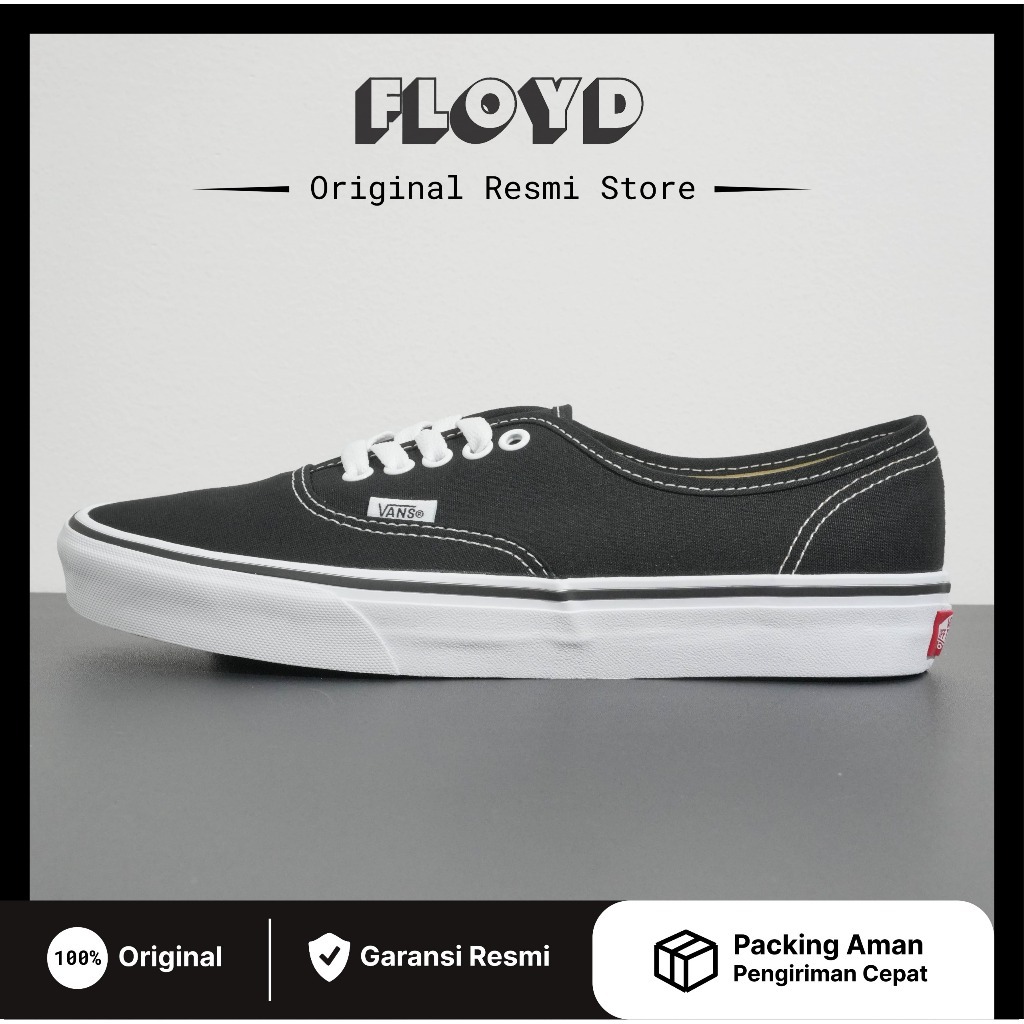 Vans Authentic Black White Original Resmi