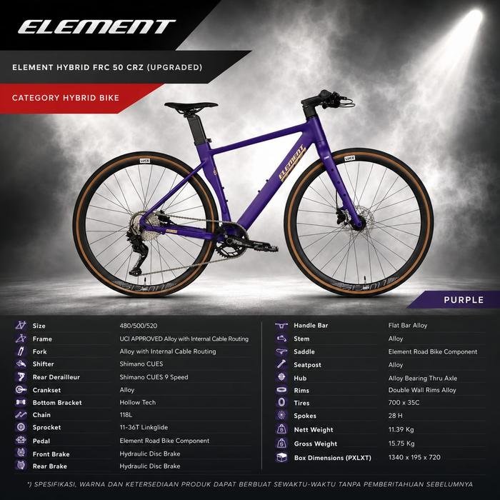 SEPEDA HYBRID MERK ELEMENT FRC50 CRZ (BY : ELEMENT) SIZE 460 & 500