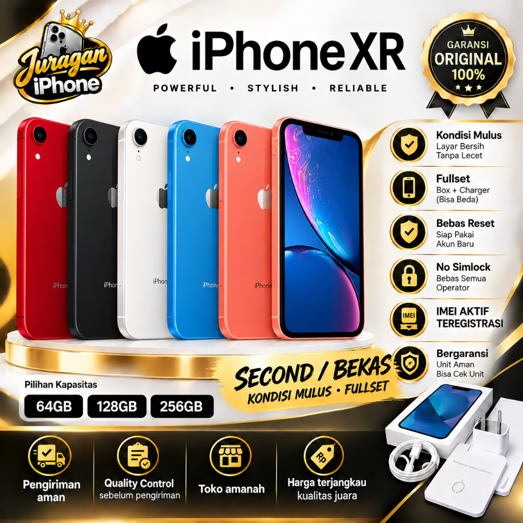 Apple iPhone XR 64GB 128GB 256GB FULLSET SECOND HAND INTERNASIONAL ORI BERGARANSI