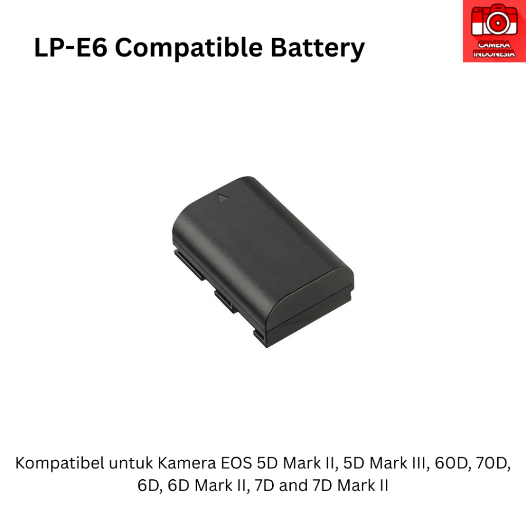 Baterai LP-E6 Kompatibel Alternatif untuk Kamera EOS 5D Mark II, 5D Mark III, 5D Mark IV, 5DS, 5DS R
