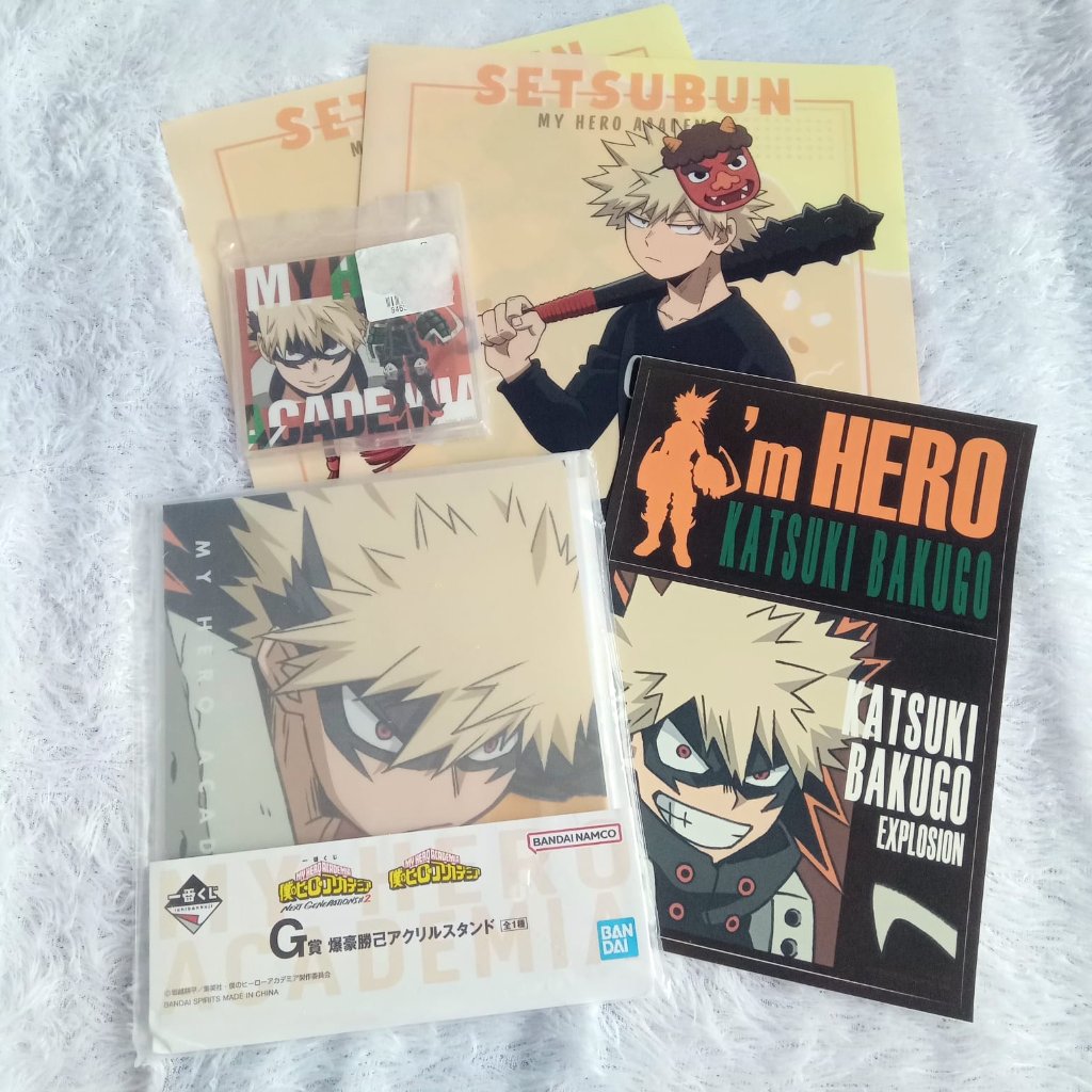 Bakugo Katsuki MHA My Hero Academia Standee Akrilik Keychain Rubber OFFICIAL MERCHANDISE