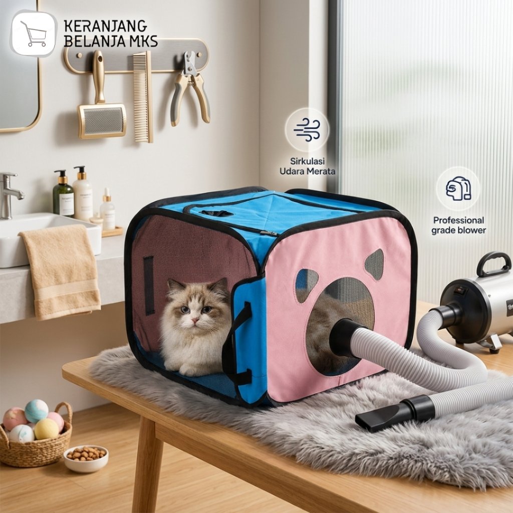 Box Pengering Hewan Pet Drying Box Multifungsi Bulu Kucing