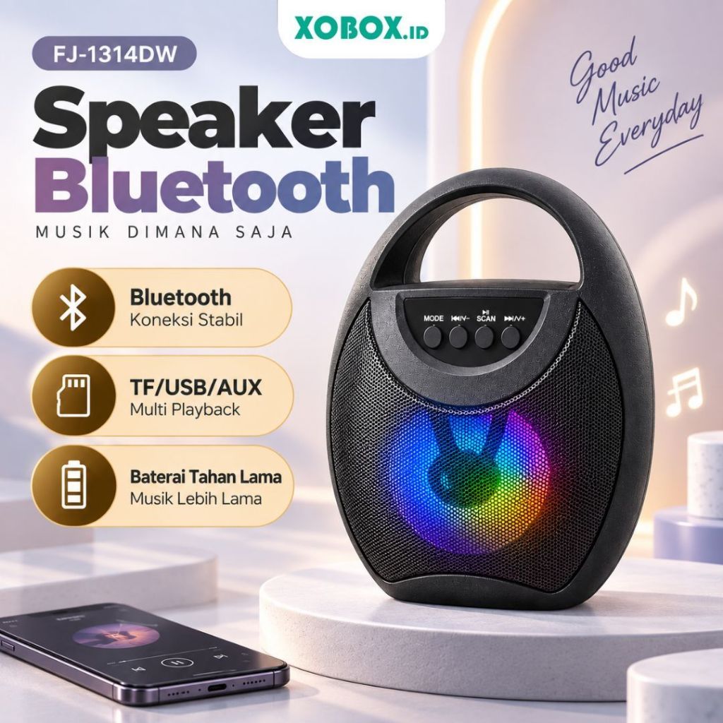 Spiker Bluetooth Super Bass Speaker Karaoke Fojax FJ-1314DW -XOBOX