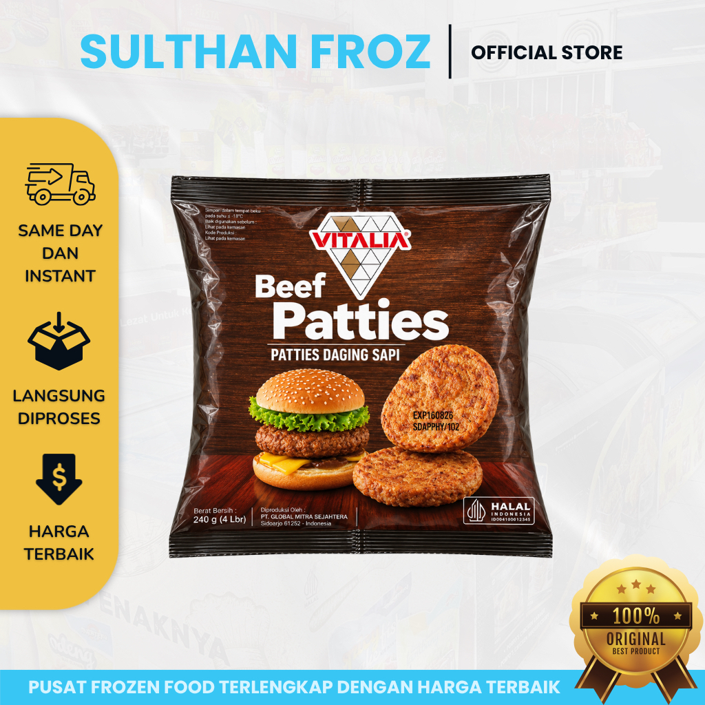 VITALIA BEEF PATTIES CLASSIC 240 GR || VITALIA BERNARDI KEMASAN BARU