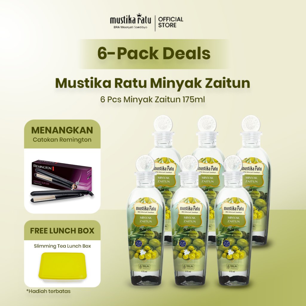 [Creator Exclusive] [BUY 5 GET 6] Mustika Ratu Bundlings Minyak Zaitun 175ml - 6 pcs