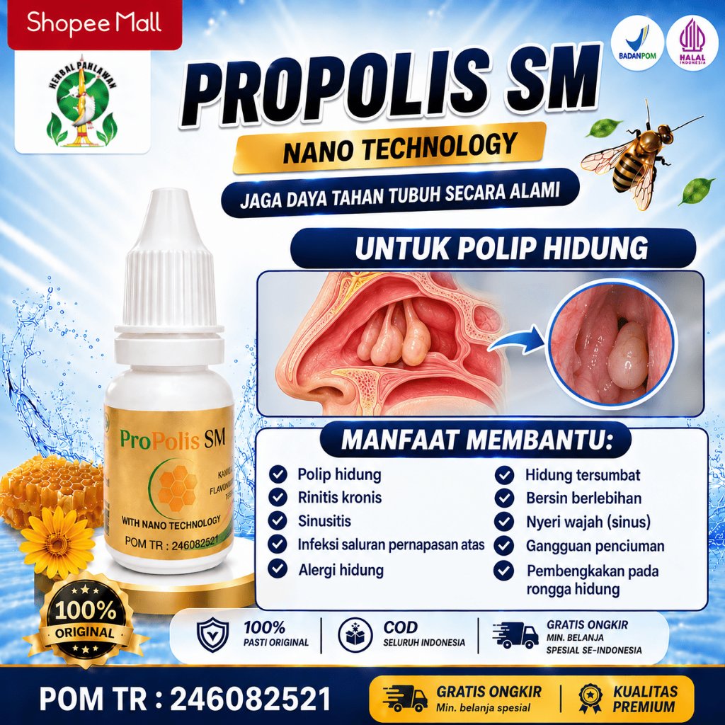 Obat Untuk Polip Hidung, Alergi Hidung, Hidung Tersumbat - Propolis SM BPOM