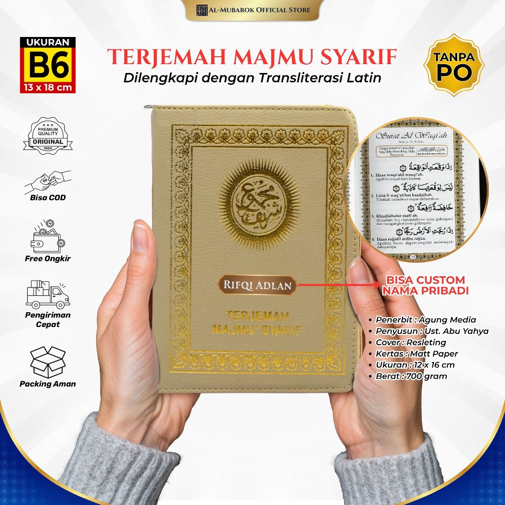 Majmu Syarif Custom Nama Lengkap Terjemah Dan Latin Ukuran B6 Yasin Majemuk Kalep Terjemahan