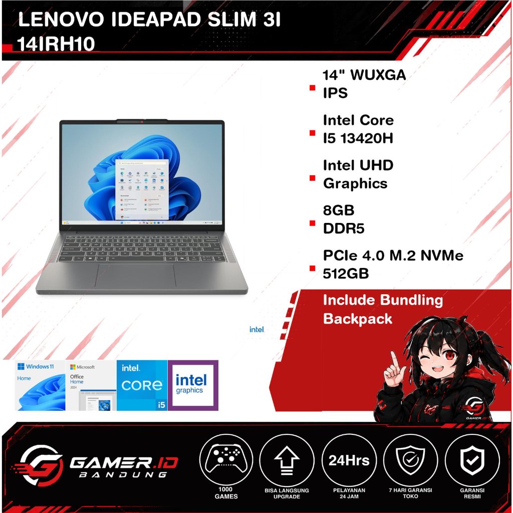 LENOVO IDEAPAD SLIM 3 14IRH10 I5 13420H 8GB 512GB 14'' WUXGA IPS