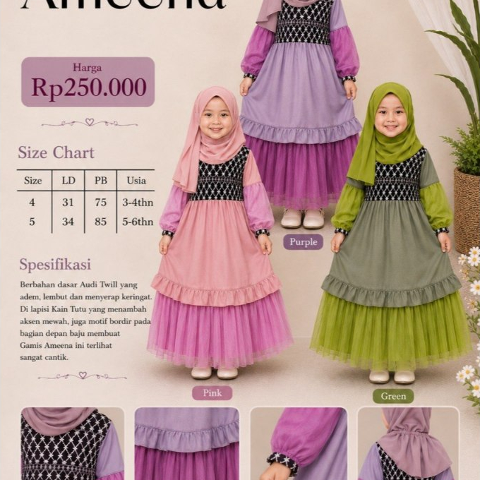 labella  gamis ameena by labella gamis untuk anak