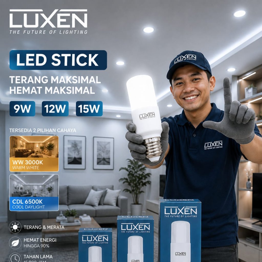 LAMPU LUXEN LED BULB STICK 12W 12 W BOHLAM LED LUXEN STICK 12WATT 12 WATT