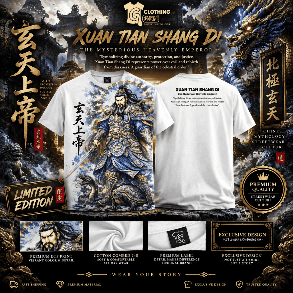 Kaos Xuan Thian Sang Di Hian Thian Siang Tee Dewa Langit Limited Design Bahan Cotton Combed 24s Sabl