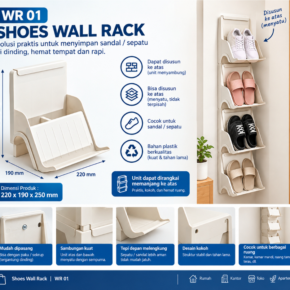 (KHUSUS BONUS) SHOES WALL RACK - WR 01