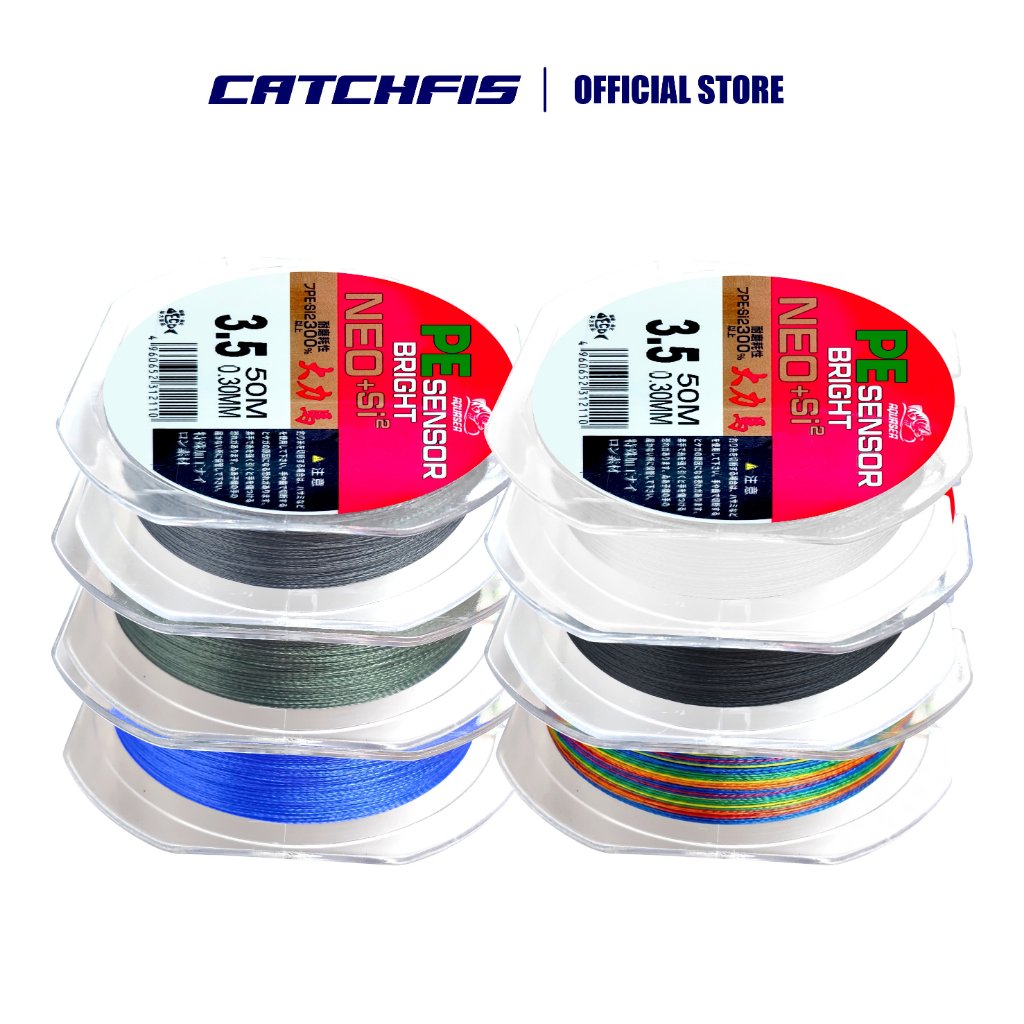 Catchfis- Tali Pancing 50m Senar Pancing PE Sensor Bright Jepang Super Kuat & Tahan Bahan PE