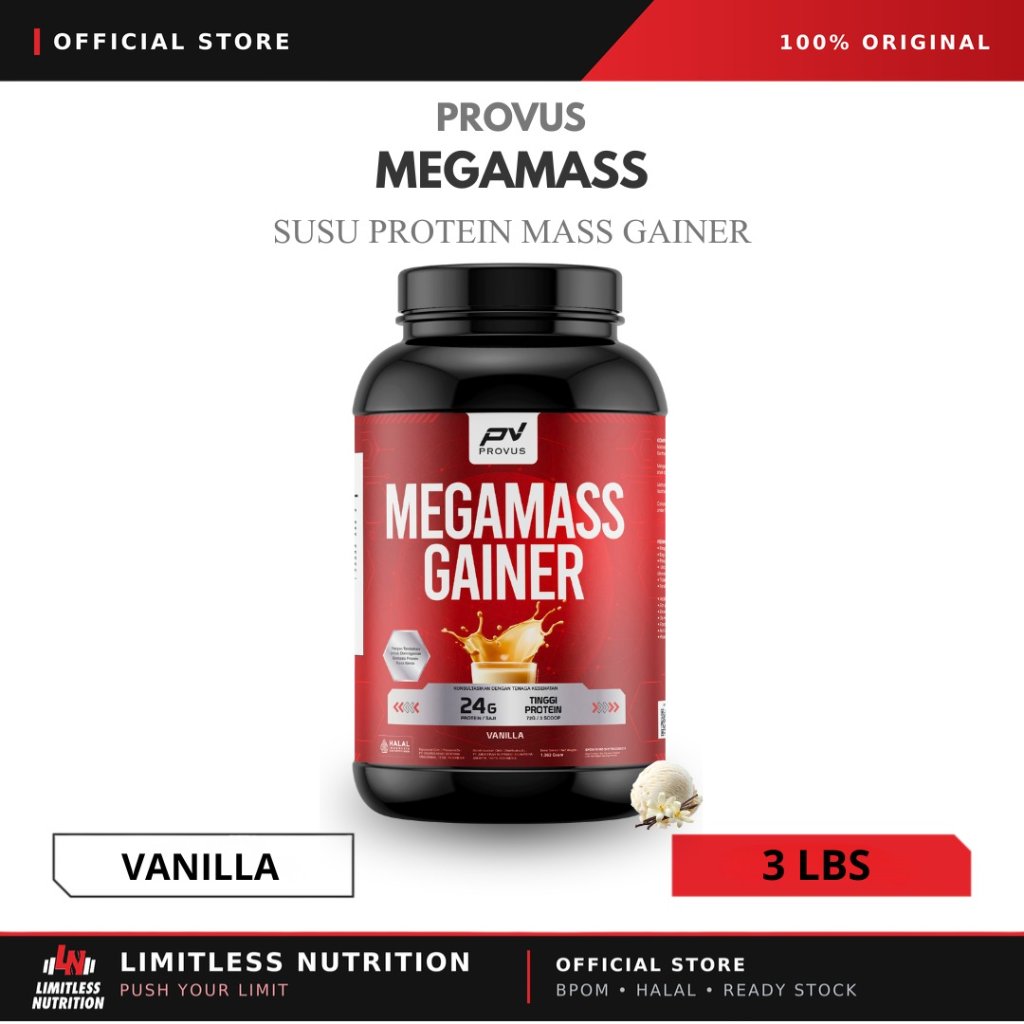 Provus Megamass Gainer 3 LBS Lean Gainer - Susu Penambah Berat Badan 3lbs Mass Gainer