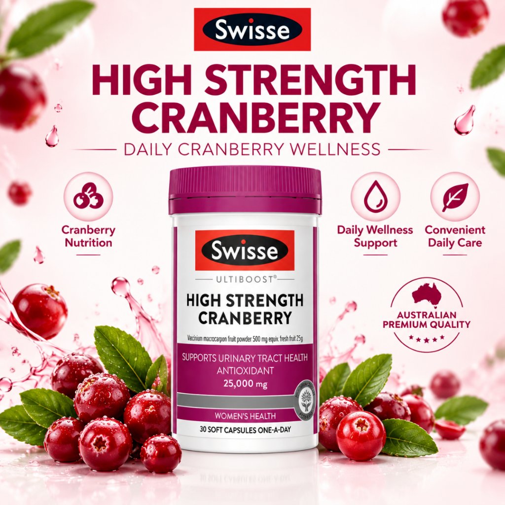Swisse High Strength Cranberry 30 Capsules Suplemen Cranberry Untuk Wanita Perawatan Kesehatan Haria