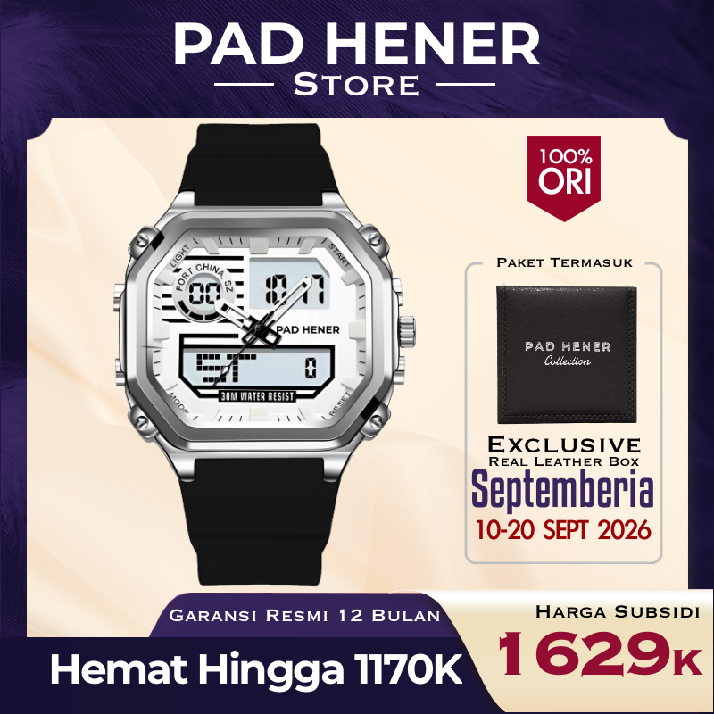 PAD HENER VELOX II Jam Tangan Analog Digital Original Alarm Stopwatch Klasik COD