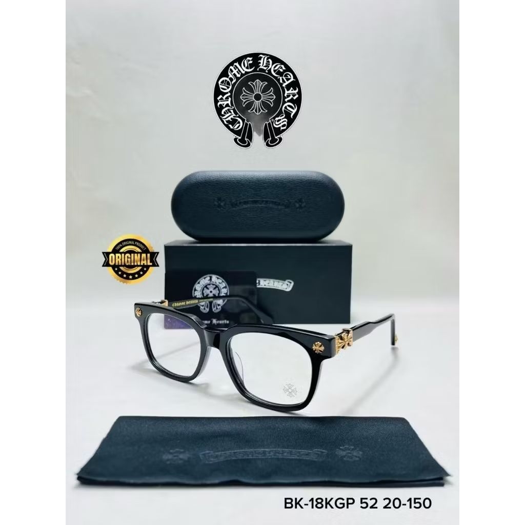 Kacamata Original Chrome Hearts BK-18KPG 52-20-150 Kacamata Luar negeri