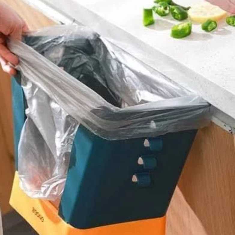 Tempat sampah lipat portabel tong sampah lipat fungsional