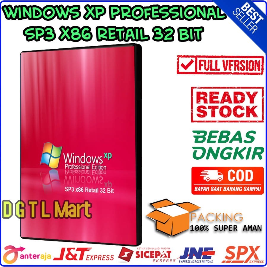 CD Windows XP Professional ( Pro ) SP 3 Service Pack 3 x64 Retail 64 bit ( Versi Ringan )