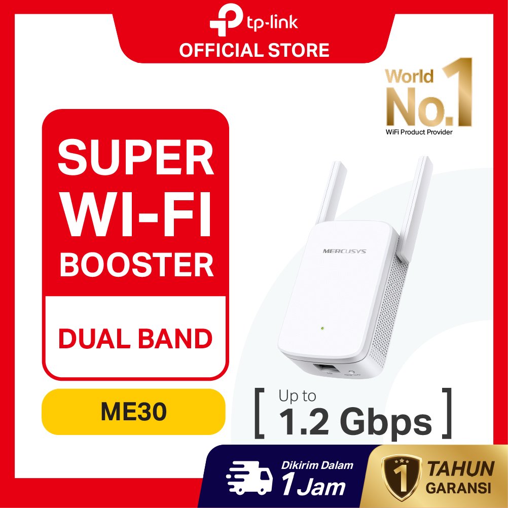 TP-Link | Mercusys ME30 | Wifi Extender | Wifi Range Extender TP-Link | Wi Fi Repeater | Penguat Sin