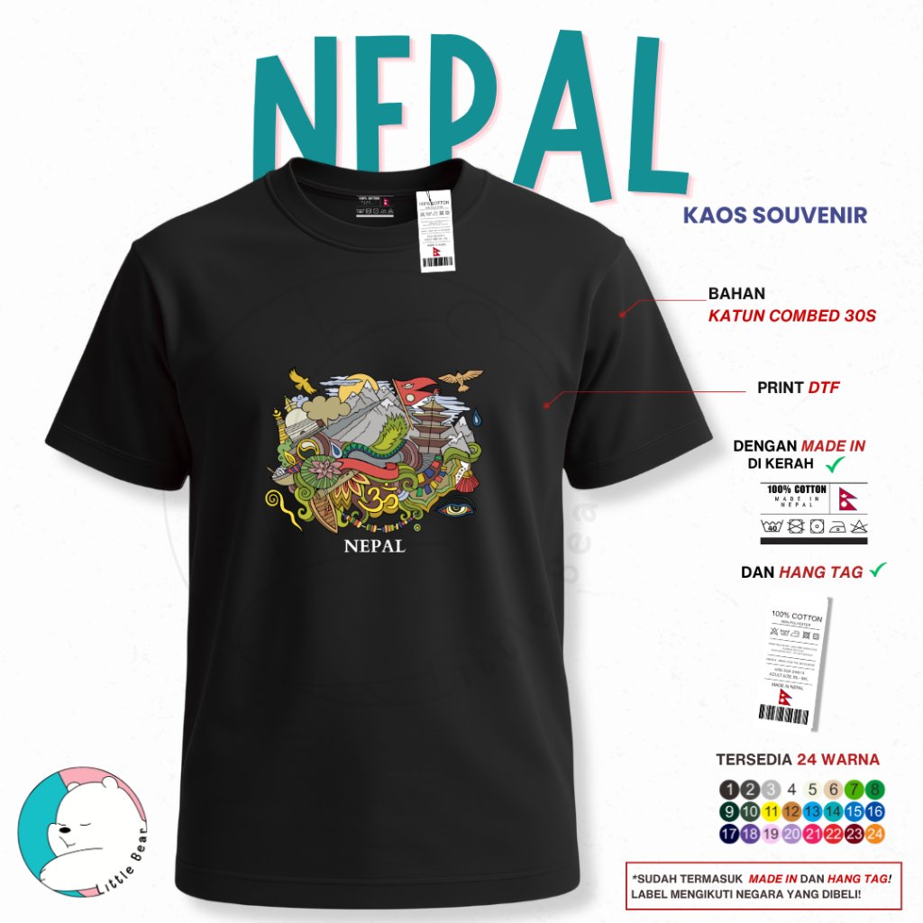 KAOS SOUVENIR NEPAL BANYAK MODEL BAJU OLEH-OLEH NEPAL KATHMANDU 2