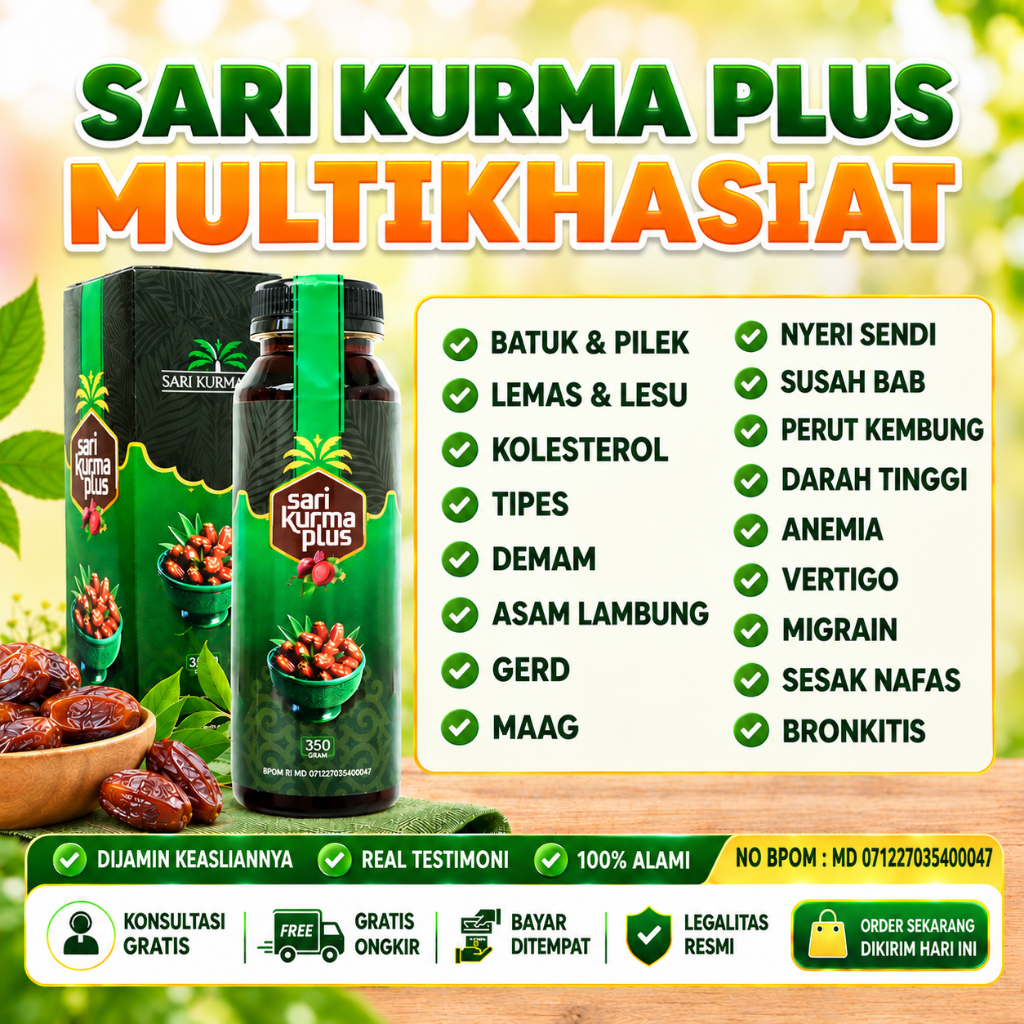 Sari Kurma Plus Herbal untuk Batuk dan Dahak, Batuk Berdahak, Tenggorokan Berlendir, Dada Terasa Tid