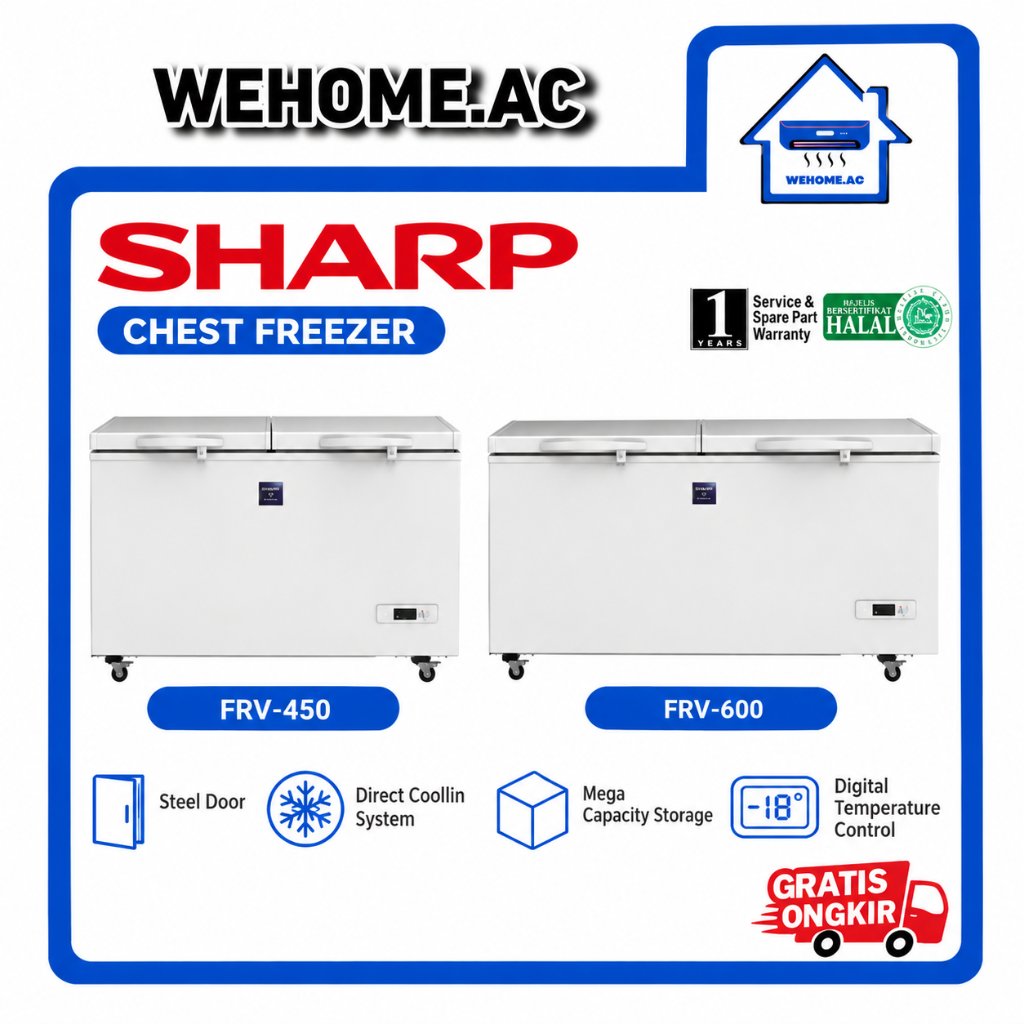 Chest Freezer Sharp FRV-450 / FRV-600 Freezer Box Sharp Lemari pembeku