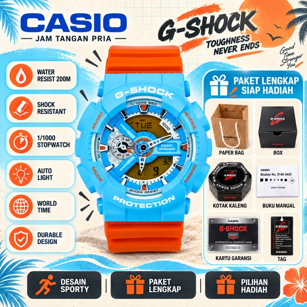 Casio G-Shock GA-110 Original Jam Tangan Pria Tahan Magnet dan Guncangan