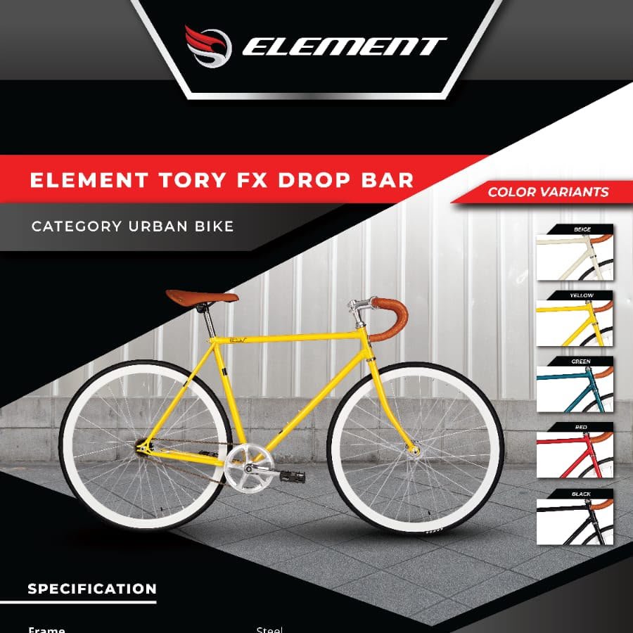 sepeda element tory fx drop bar