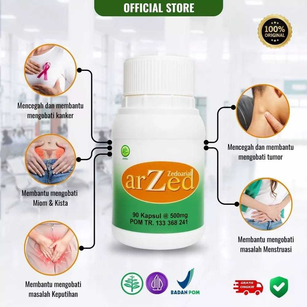 ARZED Zedoaria Obat Anti Kanker Tumor Herbal 90 Kapsul 100% Alami dan Asli