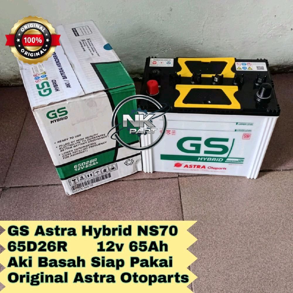 Aki Mobil Mazda E2000 Diesel, Tribute Accu GS Astra Hybrid  NS70 65Ah
