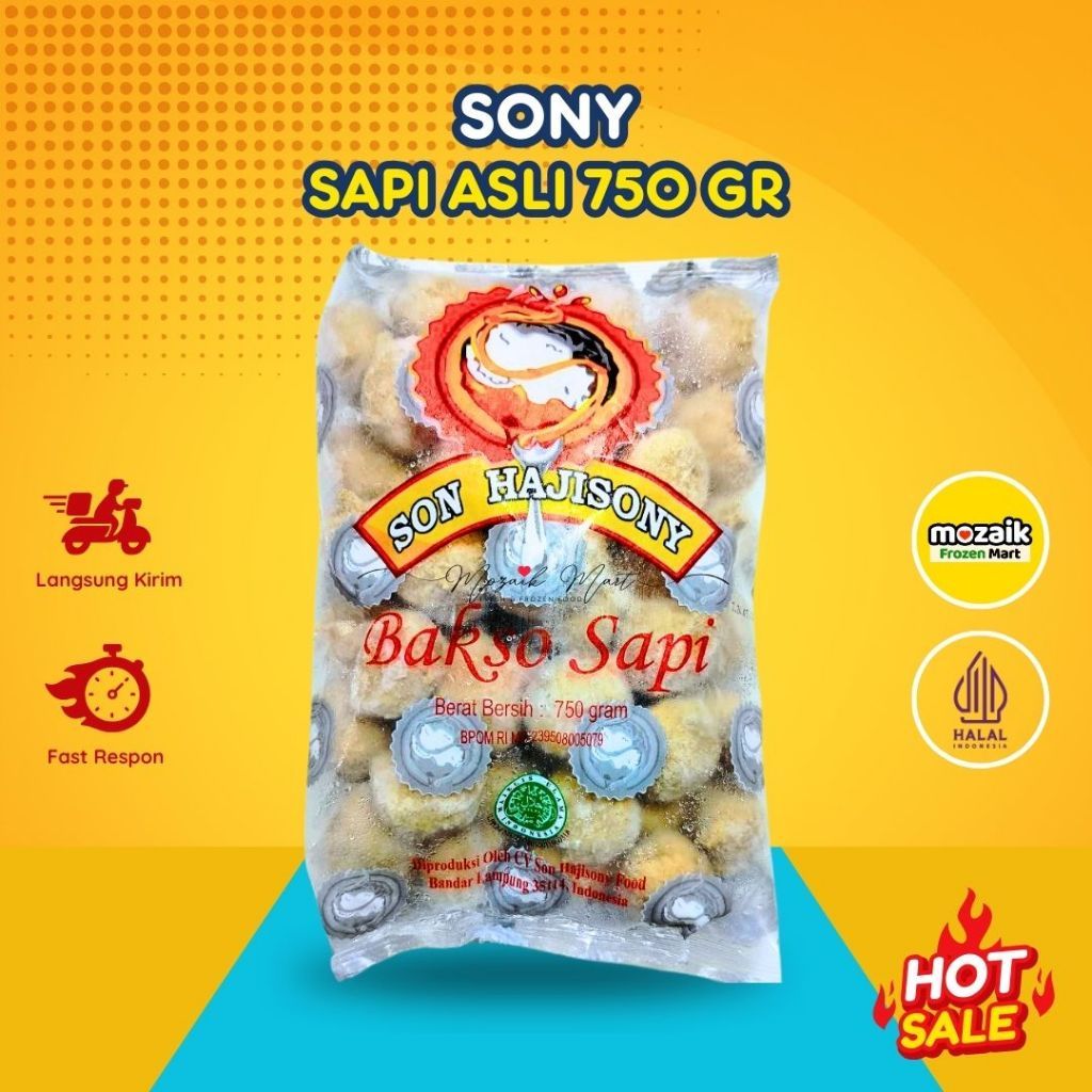Sony Bakso Sapi 750 gr + Bumbu Asli Lampung Frozen Food Mart Palembang