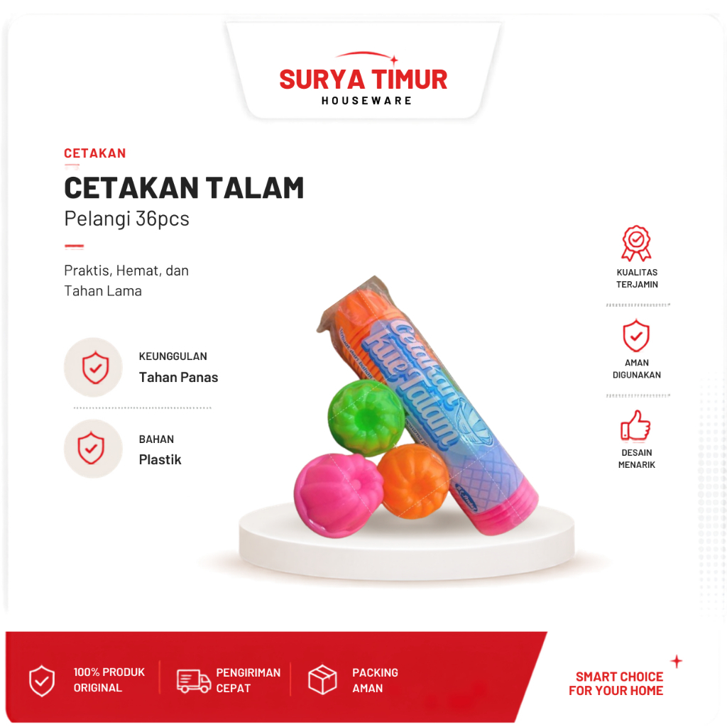 Cetakan Kue Talam Pelangi 36pcs Cetakan Kue Tradisional