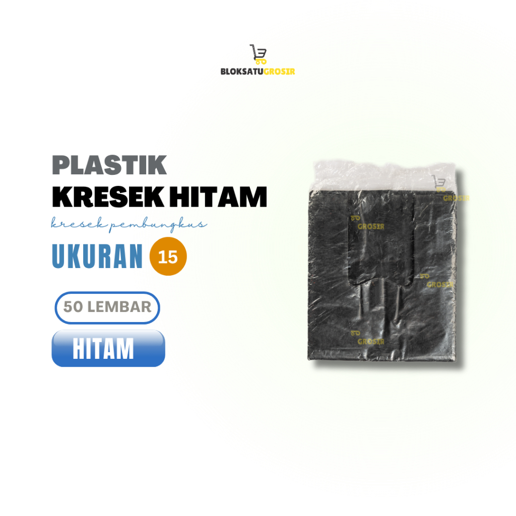 Kantong Kresek Hitam Uk 15 | 15x33 02 Isi 50 Lembar Kresek HDPE / Kresek Kecil / Plastik Bag