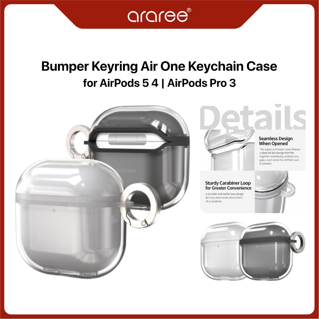 ARAREE Case AirPods 5 4 AirPods Pro 3 Transparan Bumper Keyring Air Device Cover