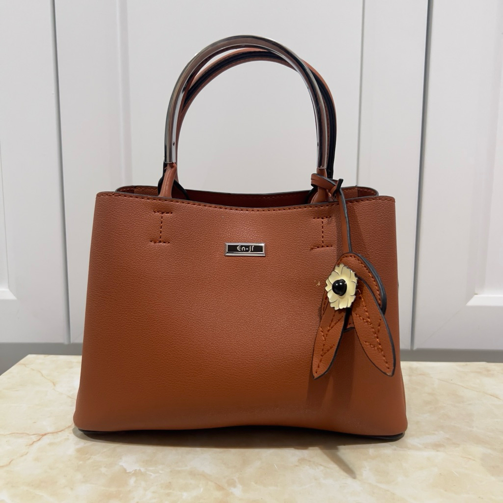Handbag enji coklat/oren (PRELOVED)