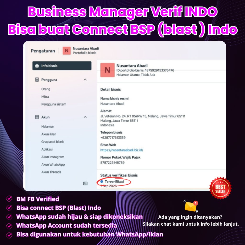Business Manager Verif Indo Whatsapp Api